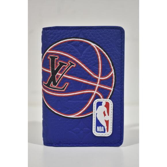 Louis Vuitton NBA Blue Taurillon Leather Monogram Logo Pocket Organizer Wallet - Picture 2 of 9